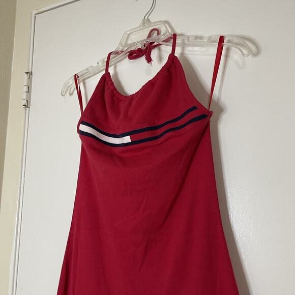 Tommy Hilfiger halter knit red y2k 90's summer dress size small - Picture 2 of 5